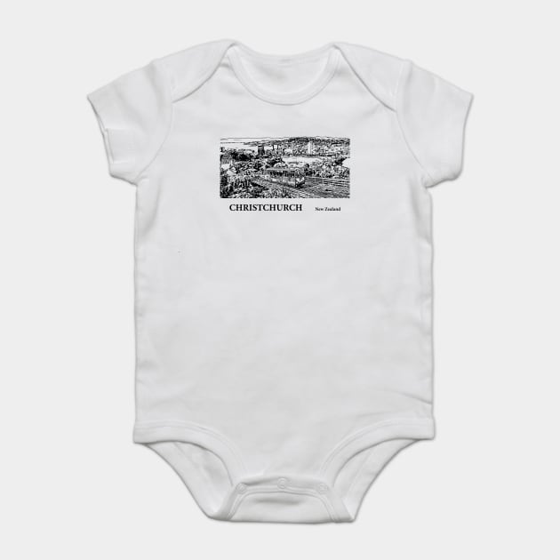 Christchurch New Zealand Baby Bodysuit by Lakeric